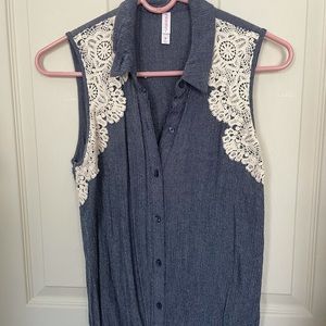 xhilaration faux denim top
